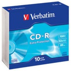 Диск CD-R Verbatim 700Mb 52x Slim case 10шт Extra (43415) K0004108
