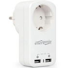 Сетевое зарядное устройство EnerGenie 2 USB по 2.1A со сквозной розеткой (EG-ACU2-01-W) U0210386