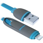 Дата кабель Defender USB10-03BP USB - Micro USB/Lightning, blue, 1m (87487) U0248100