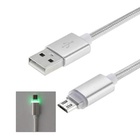 Дата кабель USB 2.0 AM to Micro 5P 1m LED silver Vinga (VCPDCMLED1S) U0311018