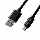 Дата кабель Grand-X USB - micro USB, Cu, 2.1A, Black/Black, 1m (FM01BB) U0296513