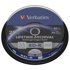 Диск BD-R Verbatim 25Gb 4x Cake 10pcs Printable M-DISC (43825) U0185835