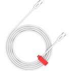 Дата кабель USB-C to USB-C 2.0m CC100AB 100W Braided White Canyon (CND-CC100AB20W) U1008379