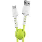 Дата кабель USB 2.0 AM to Micro 5P 1.0m Soft white/lime Pixus (4897058531176) U0356651