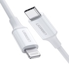 Дата кабель USB-C to Lightning 2.0m US1713A Nickel Plating ABS Shell White Ugreen (60749) U0764000