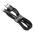 Дата кабель USB 2.0 AM to Lightning 0.5m Cafule 2.4A grey+black Baseus (CALKLF-AG1) U0401585