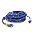 Кабель мультимедийный HDMI to HDMI 10.0m v1.4, OD-8.0mm Blue/Gold Merlion (YT-HDMI(M)/(M)NY/BL-10m) U0465612