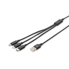 Дата кабель USB 2.0 AM to Lightning + Micro 5P + Type-C 1.0m charge only Digitus (AK-300160-010-S) U0761784