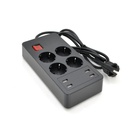 Мережевий фільтр живлення Voltronic 4 роз, 4USB 5V-2.4A, 250V/4000W Black (P-EU4U4S-4000W) U1192021