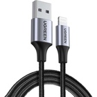 Дата кабель USB 2.0 AM to Lightning 2.0m US199 2.4A Black Ugreen (60158) U0764007