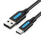Дата кабель USB 2.0 AM to USB-C 1.0m 3A black Vention (COKBF) U1125537