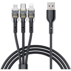 Дата кабель USB 2.0 AM to Lightning + Micro 5P + Type-C PD-B94th Black Proda (PD-B94th-BK) U0823338