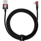 Дата кабель USB 2.0 AM to Lightning 2.0m 2.4A 90° corner black/red Baseus (CAVP000120) U1106561
