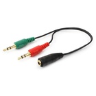 Кабель мультимедийный Jack 3.5mm female 4-pin to 2x Jack 3.5mm male 0.2m Cablexpert (CCA-418) U0291854