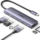 Концентратор Ugreen USB-C 6-in-1 3xUSB 3.0 + HDMI 4K@30Hz + SD/TF silver (20956A) U1130699