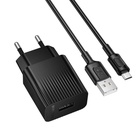 Зарядний пристрій BOROFONE BAS71A USB + cable USB to Micro 5P 2.1A black (6941991122590) U1186540