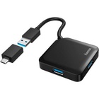 Концентратор HAMA 4 Ports USB 3.2, USB-C Adapter Black (00200116) U0506585