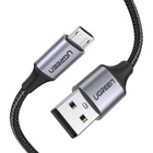 Дата кабель USB 2.0 AM to Micro 5P 2.0m US290 Aluminum Braid Black UGREEN (60148) U0494831