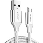 Дата кабель USB 2.0 AM to Micro 5P 2.0m US290 3A 18W Nickel Plating White Ugreen (60153) U0763995