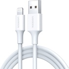 Дата кабель USB 2.0 AM to Lightning 2.0m US155 2.4A, Nickel Plating ABS Shell White Ugreen (20730) U0763993