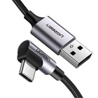 Дата кабель USB 2.0 AM to Type-C 1.0m US284 Angled Alum. Braid Black UGREEN (50941) U0494816