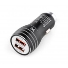 Зарядное устройство Vinga QC3 Quick Dual USB Car Charger aluminium 18W Max (VCCQAABK) U0385280