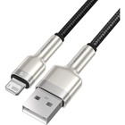 Дата кабель USB 2.0 AM to Lightning 1.0m Cafule Metal 2.4A black Baseus (CALJK-A01) U1063983
