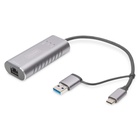 Перехідник USB-C + USB 3.0 to RJ45 2500Mbps Ethernet Digitus (DN-3028) U1100934