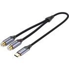 Кабель мультимедійний USB-C M to 2xRCA F 0.5m black Vention (BGVHD) U1168045