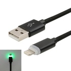 Дата кабель USB 2.0 AM to Lightning 1m LED black Vinga (VCPDCLLED1BK) U0311017