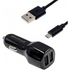 Зарядное устройство Grand-X 2,1A, 12-24V, Black 2USB 5V/2.1A + DC cable USB/Micro USB,1m (CH-26BM) U0421879