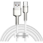 Дата кабель USB 3.1 AM to Type-C 2.0m CAKF 6.0A 66W Cafule Series Metal Data Cable White Baseus (CAKF000202) U0764062