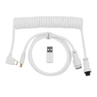 Дата кабель USB-C + USB A to USB-C 1.36m Coiled Angled Aviator white Keychron (CAB9_KEYCHRON) U1073962