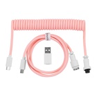 Дата кабель USB-C + USB A to USB-C 1.36m Coiled Aviator pink Keychron (CAB15_KEYCHRON) U1073966