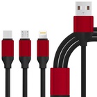 Дата кабель USB 2.0 AM to Lightning + Micro 5P + Type-C 1.2m black XoKo (SC-320-BK) U0454477