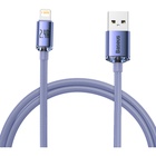 Дата кабель USB 2.0 AM to Lightning 1.2m 2.4A Crystal Shine Series purple Baseus (CAJY000005) U1144443