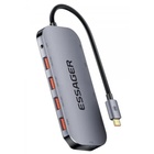 Концентратор Essager USB-C 11-in-1 USB 3.2 + USB 2.0 + HDMI + VGA + USB-C + RJ45 + SD/TF + audio (EHB11-FQ0G-Z) U1107302
