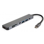 Концентратор Vinga Type-C to 4K HDMI+2*USB3.0+SD+TF+2*PD aluminium (VCPHTC7AL) U0463419