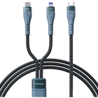 Дата кабель USB-C to USB-C + Lightning 1.3m Azeada PD-B73th 27W/100W data transfer black Proda (PD-B73th-BK) U0823334