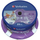 Диск DVD+R Verbatim 8.5Gb 8X CakeBox 25шт Printable (43667) KM13159