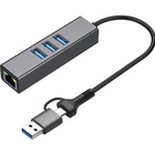 Концентратор USB 3.0 Type-C/Type-A to RJ45 Gigabit Lan, 3*USB 3.0, cable 13 cm Dynamode (DM-AD-GLAN-U3) U0885776