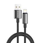 Дата кабель USB 2.0 AM to Lightning 1.0m 3A zinc alloy braided black ColorWay (CW-CBUL098-BK) U1170586