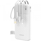 Батарея універсальна Dudao 10000mAh K11 10W, USB-A, USB-C, microUSB, with USB-A/USB-C/Lightning/MicroUSB cables White (6977196681860) U1147255