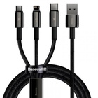 Дата кабель USB 2.0 AM to Lightning + Micro 5P + Type-C 1.5m 3.5A black Baseus (CAMLTWJ-01) U1106584