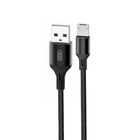 Дата кабель USB 2.0 AM to Micro 5P 1.0m 2.4A braided black XO (NB143-M1-BK) U1093052