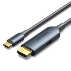Кабель мультимедійний USB-C to HDMI M 1.5m 4K60Hz + USB-C F power gray Vention (ABLHG) U1179399
