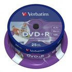 Диск DVD Verbatim 4.7Gb 16X CakeBox 25шт Silver (43500) KM02018