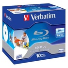 Диск BD-R Verbatim DL 50Gb 6x Jewel 10шт Wide Printabl (43736) S0010342