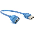 Дата кабель USB 2.0 AM/AF 0.3m blue transparent Voltronic (YT-AM/AF-0,3TBL) U1098016