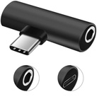 Перехідник USB-C M to USB-C F + 3.5mm F black XoKo (AC-205-BK) U1181917